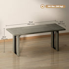HOMCOM - Grande table à manger 71 po de style industriel pour 8 personnes - finition bois gris-Polyvalente en tant que table de salle à manger, bureau ou table de conférence 