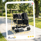 PawHut - Poussette double pour animaux, poussette pliable pour chien avec porte-bébé 2 places-Les fenêtres en maille améliorent la circulation de l’air tout en aidant à empêcher les insectes d’entrer 
