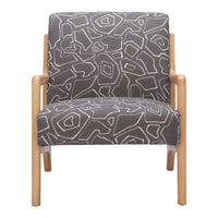 Zuo - Runa Fauteuil d’appoint - Gris/Naturel-Motif imprimé raffiné