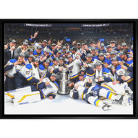 St. Louis Blues 20x29 2019 Stanley Cup - Toile encadree - 31" x 22"-Impression sur toile de qualité supérieure avec bordures enveloppées