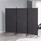HOMCOM - Paravent autoportant à 3 panneaux à double charnière pour bureau à domicile - gris charbon-Relié par des charnières bidirectionnelles afin de pouvoir être ajusté à n'importe quel angle 
