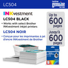 Brother - LC504BKS Cartouche d’encre noire authentique à rendement standard-Les cartouches d’encre noire à rendement standard LC504BKS authentiques de Brother offrent des résultats fiables et constants