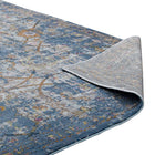 Modway - Minu Treillis floral vieilli Tapis de comédie 8 pi l x 10 pi L - Bleu, Gris, Jaune et Orange-Haute densité / Tissé à la machine
