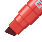 Pentel - Marqueur Permanent, Pointe Biseautée Extra-grasse, Encre Rouge - Paquet de 6-Pointe biseautée de 8,0 mm à 15,4 mm pour une largeur de trait variable