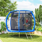 Soozier - Trampoline 10 pi avec filet de sécurité et échelle-Comprend un rembourrage sécurisé, des poteaux incurvés et un filet fermé pour minimiser les blessures