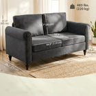 HOMCOM - Canapé loveseat avec accoudoirs courbés - gris foncé-La housse du coussin de dossier est amovible et lavable pour plus de praticité 