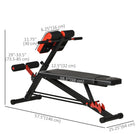 Soozier - Banc de musculation réglable, noir et rouge-Permet d’effectuer des extensions lombaires, des inclinaisons latérales, des relevés de buste, des crunchs inversés, des tirages avec haltères, des développés avec haltères et plus encore 