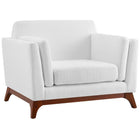 Modway - Chance Tissu rembourré Fauteuil - Blanc-Fauteuil moderne du milieu du siècle
