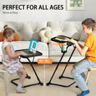 Homy Casa - Table pliante à hauteur réglable avec plateau inclinable et porte-gobelet, noire-Hauteurs réglables : 19,2 po, 23,8 po, 25,8 po, 28,1 po