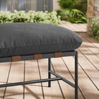 Modway - Raya Terrasse extérieure Boucle Ottoman in Charbon de bois-Capsules de pied non marquées