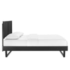 Modway - Alana Bois Plate-lit complet avec cadre angulaire, Noir-Rubberwood Legs