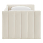 Modway - Veyla Chenal Touffé Boucle Lit de jour jumelle avec Trundle, Nuage-9