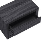 Manhattan Comfort - Table de nuit contemporaine Soren 32" à 2 tiroirs - Gris charbon-Disponible en chêne blanchi, chêne naturel et gris charbon