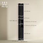 HOMCOM - Armoire de rangement de salle de bain étroite 73 po, grain de bois noir-Le design fin et haut s’intègre parfaitement dans les salles de bains petites ou étroites 