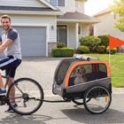 PawHut - Remorque de vélo pour chien, chariot pour animaux, accessoire de transport-Des réflecteurs et un drapeau améliorent la visibilité, une laisse intérieure maintient les animaux en sécurité 