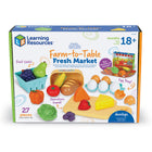 Learning Resources - Actualités Marché aux choux frais Set - Ensemble de 27-Prêt pour les petits ! : De la taille idéale pour les petites mains, cet aliment de jeu réaliste est fabriqué en plastique souple et durable pour des années de jeu de simulation d'épicerie !