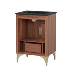 Modway - Daylight 24" Vanette de salle de bain - Noyer noir-Rangement spacieux