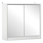 HOMCOM - Armoire à pharmacie murale avec miroir - blanc-Design élégant avec un espace intérieur spacieux   