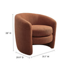 Modway - Affinity Rembourré Tissu Boucle Fauteuil à dossier incurvé - Rouille-Conception du dos du canon