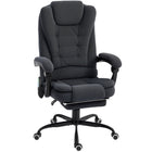 Vinsetto - Fauteuil de bureau à massage vibrant 7 points avec repose-pieds et roulettes pivotantes - noir-7 points de massage par vibration pour détendre votre corps
