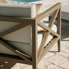 Modway - Northlake Terrasse extérieure Teck Fauteuil, Caillou-Cadre à dos croisé
