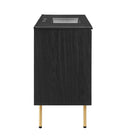 Modway - Chaucer 48" Vanité de salle de bain à un seul lavabo - Noir noir-Stratifié à grain de bois