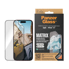 PanzerGlass - Matrix Hybrid Protecteur d'écran pour iPhone 15 - Transparent-La protection d'écran ultra-large couvre toute la surface avant de votre appareil pour offrir une vue complète et claire de votre écran
