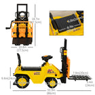 Aosom - Tracteur à fourche pour enfants avec fourche et plateau - jaune-Dimensions totales : 33,9 po L x 10,8 po l x 18,7 po H (86 x 27,5 x 47,5 cm) 