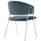 Modway - Nella Rembourré Performance Velvet Chaise à manger Ensemble de 2 - Cadet Blue-Assemblée requise