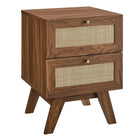 Modway - Soma 2 tiroirs Table de chevet, Noyer-Table de chevet moderne à 2 tiroirs