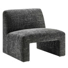 Modway - Amita Chenille Rembourré Chaise d’accent - Noir de carbone-Chaise d’accent surdimensionnée