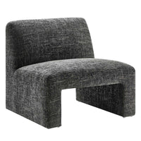 Modway - Amita Chenille Rembourré Chaise d’accent - Noir de carbone-Chaise d’accent surdimensionnée
