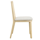 Modway - Monarch Bois et rotin Fauteuil d’appoint de salle à manger - Ivoire blanc ancien tissé naturel à bruyère-Arrivée entièrement assemblée