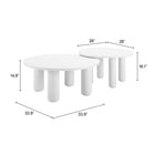 Zuo - Ola Table basse - Blanc - Ensemble de 2-6