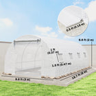 Outsunny - Serre tunnel à entrée piétonne avec 2 barres de support - 20 pi x 10 pi x 7 pi - blanche-Porte enroulable pour un accès facile et un transport pratique des outils  
