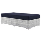 Modway - Convene Terrasse extérieure Ottoman rectangulaire in Marine gris clair-Tissage en rotin synthétique