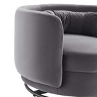 Modway - Relish Performance Velvet Chaise pivotante - Gris noir-Système de soutien à ressorts
