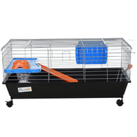 PawHut - Cage pour lapin, cochon d’Inde, furet, rat, hamster 35 po L - noir-Idéal pour un petit lapin, un chinchilla, un cochon d’Inde et d’autres petits animaux de taille similaire 