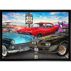 Vintage Route 66 par Michel Fishel - Toile encadree - 31" x 22"-Impression d'art de haute qualité avec passe-partout et encadrement professionnel