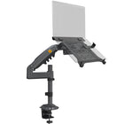 North Bayou - Support de bureau pour ordinateur portable/moniteur-Compatibilité du support pour ordinateur portable : Ce support offre deux options de montage, compatibles avec les ordinateurs portables de 10 à 17 pouces avec plateau ou les moniteurs de 17 à 30 pouces sans plateau (VESA 75 x 75 mm ou 100 x 100 mm). Le bras supporte un poids maximal de 9 kg. La largeur du plateau pour ordinateur portable est réglable de 220 à 420 mm. Le plateau perforé assure une meilleure ventilation et contribue au refroid