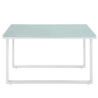 Modway - Fortuna Terrasse extérieure Table d’appoint - Blanc-Cadre en aluminium revêtu de poudre