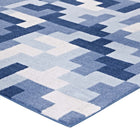 Modway - Andela Mosaïque de blocs imbriqués Tapis de 5 pi l x 8 pi L - Bleu clair et foncé multicolores-Dessous du tissu de jute adhéré
