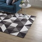 Modway - Kahula Mosaïque du triangle géométrique Tapis - 5 po x 8 po - Noir/Gris/Blanc-Protéger les planchers de la circulation ou des meubles