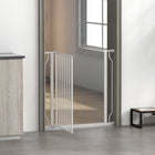 PawHut - Porte pour chien extra large 30"- 34" L avec système de verrouillage double - Blanc-Convient aux portes, couloirs et escaliers