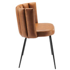 Modway - Virtue Cuir végane Chaise à manger Ensemble de 2 - Black Tan-Cadre robuste en métal noir