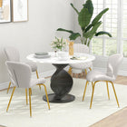 HOMCOM - Chaises de salle à manger avec dossier rembourré - blanc crème - ensemble de 4-Il possède un rembourrage épais en mousse et un tissu en microfibre lisse, ce qui le rend confortable et relaxant