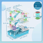 PawHut - Cage pour Hamster 6 Niveaux 32 po avec Tunnels et Tubes - Bleu Clair-Fond profond de 5,1 po (13 cm) offrant un espace généreux pour le repos et le jeu