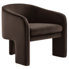 Modway - Greer Velours Performance Rembourré Fauteuil d’accent - Marron chocolat-Tissu de velours Performance