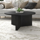 Hudson&Canal - Table basse ronde Anders de 91 cm de largeur, , grain noir-Finition en grain noir aspect bois