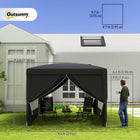 Outsunny - Tente de réception d'extérieur pliante 10 pi l x 10 pi L avec sac de transport, noir-Construit avec une structure en acier enduit de poudre pour une résistance et une durabilité supérieures